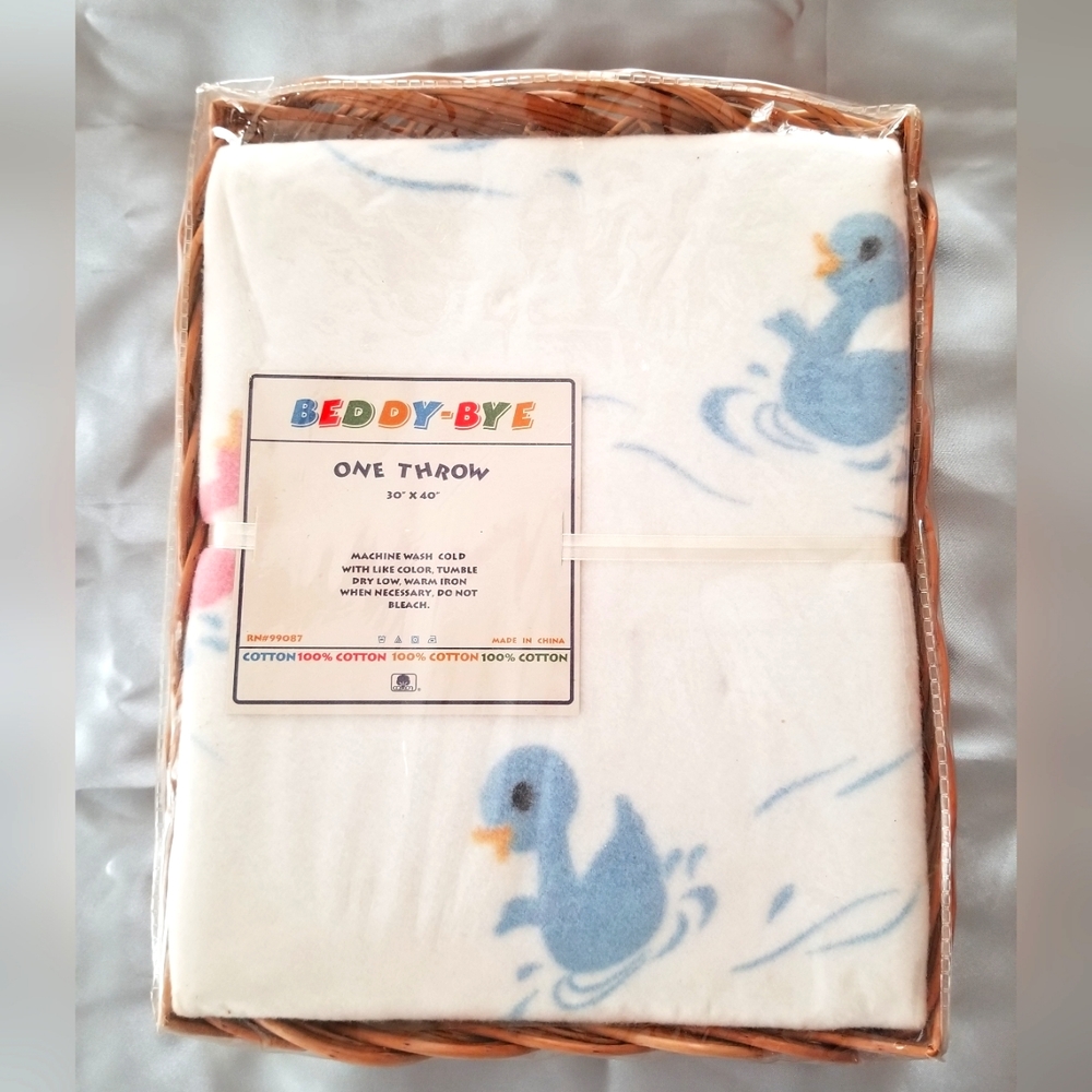 Vintage Cotton Flannel Baby Blanket
